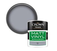 Crown Trade Vinyl Matt Walls & Ceilings Emulsion Paint Slate (4132) 1L