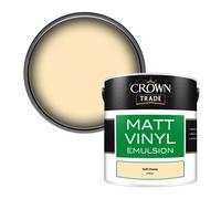 Crown Trade Vinyl Matt Walls & Ceilings Emulsion Paint Soft Honey (B7801H) 2.5L
