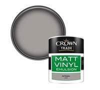 Crown Trade Vinyl Matt Walls & Ceilings Emulsion Paint Soft Shadow (Y3350D) 1L