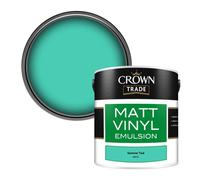Crown Trade Vinyl Matt Walls & Ceilings Emulsion Paint Summer Teal (H8473L) 2.5L