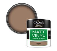 Crown Trade Vinyl Matt Walls & Ceilings Emulsion Paint True Umber (Z8221D) 250Ml Tester