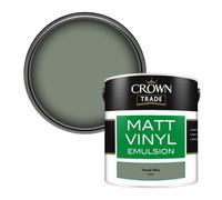 Crown Trade Vinyl Matt Walls & Ceilings Emulsion Paint Tuscan Olive (E7230T) 2.5L