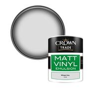Crown Trade Vinyl Matt Walls & Ceilings Emulsion Paint Whisper Grey (S3720D) 1L