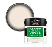 Crown Trade Vinyl Matt Walls & Ceilings Emulsion Paint White Brown (B1800L) 2.5L