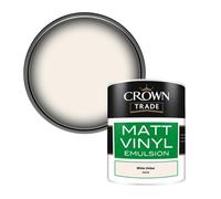 Crown Trade Vinyl Matt Walls & Ceilings Emulsion Paint White Umber (B4860G) 1L