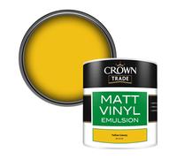 Crown Trade Vinyl Matt Walls & Ceilings Emulsion Paint Yellow Canary Bs 10 E 53 (10E53) 250Ml Tester
