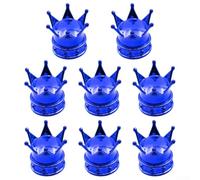 Crown Tyre Valve Cap 8 Pack Metal Alloy Secure Fit Distinctive Design | Plastic plus aluminum alloy construction for cars SUVs motorcycles Easy hand installation Four color options