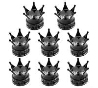 Crown Tyre Valve Cap 8 Pack Metal Alloy Secure Fit Distinctive Design | Plastic plus aluminum alloy construction for cars SUVs motorcycles Easy hand installation Four color options