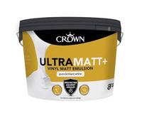 Crown Ultra Matt+ | Pure Brilliant White Vinyl Matt Emulsion | Mould Protection Paint | 10L