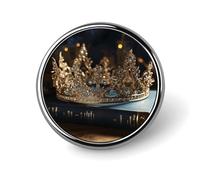 Crown Vintage Book Round Lapel Pin Women's Novelty Buttons & Pins Metal Badge Cute Brooch Retro Pinback Badge Fashion Bag Pins for Hat Backpacks Tie Suit Wedding Party Accessory, silver, Circular