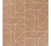 Crown Wallcoverings Alexis Geo Rose Gold Wallpaper M1382 - Vinyl Metallic Glitter Abstract