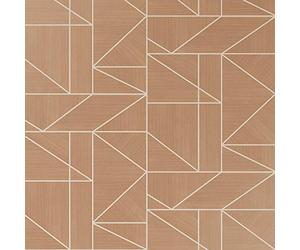 Crown Wallcoverings Alexis Geo Rose Gold Wallpaper M1382 - Vinyl Metallic Glitter Abstract