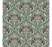 Crown Wallcoverings Flora Nouveau Wallpaper Green M1196 Full Roll