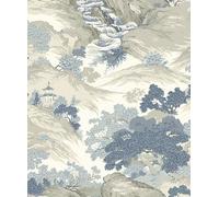 Crown Wallcoverings Oriental Landscape Wallpaper China Blue M1190 Full