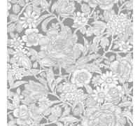 Crown Wallcoverings Wild Hedgerow Floral Trails Grey Washable Wallpaper M1188