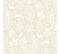 Crown Wallcoverings Woodland Wallpaper Cream M1165 Full Roll