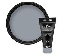 Crown Walls and Ceilings Matt Emulsion Paint, Blue Gravel 40ml Sample