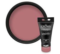 Crown WALLS & CEILINGS Deep Pink Matt Paint Tester - Sample 40ml | Try Rhubarb Rose before you buy. See the true colour on your wall, in your own light. Low VOC, low odour, breatheasy