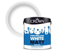 Crown Walls & Ceilings Emulsion Matt Pure Brilliant White - 2.5L