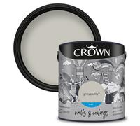 Crown Walls & Ceilings Interior Matt Emulsion Breatheasy Paint 2.5L - Grey Putty