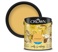 Crown Walls & Ceilings Matt Emulsion Paint Mustard Jar - 2.5L