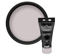 Crown WALLS & CEILINGS Mauve Beige Matt Paint Tester Pot - Sample 40ml | Try Mulberry Mist before you buy. See the true colour on your wall, in your own light. Low VOC, low odour, breatheasy