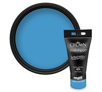 Crown Walls and Ceilings Matt Emulsion Paint, Peekaboo Blue 40ml Sample