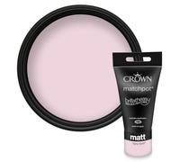 Crown WALLS & CEILINGS Mid Pink Matt Paint Tester Pot - Sample 40ml | Try Fairy Dust before you buy. See the true colour on your wall, in your own light. Low VOC, low odour, breatheasy