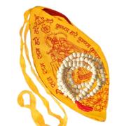 Crown Warriors Natural Tulsi Mala 108+1 Beads with Cotton Gomukhi Japa Bag|Real Tulsi Mala with Prayer Chanting Bag|(Combo of 2)