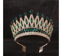 Crown With Comb Bridal Tiara Pageant Diadem Bride Headdress Wedding Dress Hair Jewelry Accessories Gold EN8