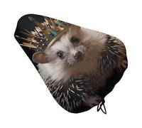 Crown with Hedgehog Bike Seat Cover for Men Women Water Repellent Exercise Bike Seat Cushion Adjustable Bicycle Seat for Outdoor Biking