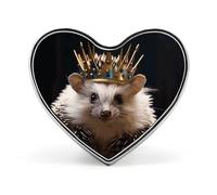 crown with hedgehog Lapel Pin Fashion Brooch Pin Cute Button Badges Round Button Pins Enamel Pins Metal Pins back for Hat Shirt Clothing Bags Decoration