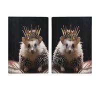 Crown with Hedgehog Passport Holder Passport Wallet PU Leather Passports Protective Cover Slim Travel Accessories