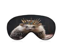 Crown with Hedgehog Sleeping Mask Sleep Mask for Side Sleeper Relaxing Zero Pressure Night Blindfold Light Block-Out Eye Mask for Sleep with Easy Adjustable Strap