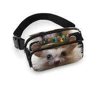 Crown With Hedgehog Waist Bag Fashion Fanny Bag with Adjustable Strap for Outdoor Workout Cycling Unisex, white, 20x13cm, Waist Bag