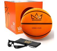 Crown x Starr Silent Basketball Size 7 (29.5”) | 450g Quiet Basketball Dribbling Indoor Soundless Ball - Deep Grooved, Realistic Bounce Feel, Never Compressed