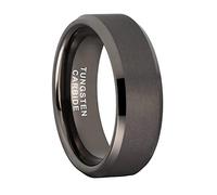 CROWNAL 3mm 5mm 7mm 9mm Tungsten Rings for Men Women Black/Silver/Gunmetal/Gold Beveled Polished Edges Matte Finish Comfort Fit 4-17, Tungsten, tungsten