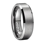 CROWNAL 3mm 5mm 7mm 9mm Tungsten Rings for Men Women Black/Silver/Gunmetal/Gold Beveled Polished Edges Matte Finish Comfort Fit 4-17, Tungsten, tungsten