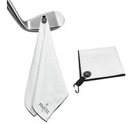 CROWNBLANKS PINKTEE Magnetic Golf Towel, Microfiber Waffle Design for Golf Balls Golf Clubs, Perfect Golf Gifts for Men Women (White, 102x45cm)