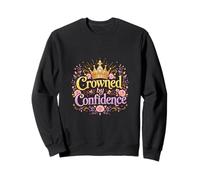 Crowned by Confidence Floral Queen Typography Sweatshirt