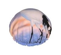 Crowned Crane Multi-Scene And Multi-Purpose Shower Spa Double-Layer Waterproof Shower Cap And Cooking Cap, Suitable For Adults, Children And Men And Women.