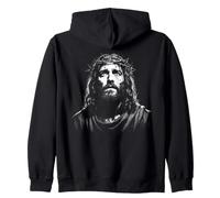 Crowned Jesus Design for Christian Faith Zip Hoodie