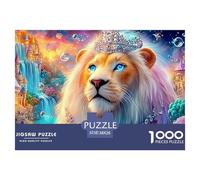 Crowned Lion in A Vibrant Fairy-tale Scene 1000 Piece Jigsaw Puzzle Lion Educational & Challenging for Kids & Adults 38x26cm/1000pcs