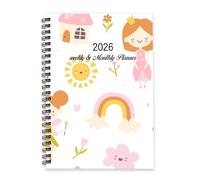 Crowned Pink Princess Journal 2026 A5 To Do List Notebook Daily Diary Womens 2026 Diary Daily Planner for Housework Week To View Monthly Year Planner with Dotted Line Note Page Slim