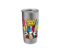 Crowned Queen Double Peace Retro Pop Graphic Art Sign Royal Stainless Steel Insulated Tumbler