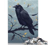Crowned Raven on Branch Digital Art Puzzles for Adults 1000 Piece Puzzle for Teenager Age 12 Years Up Christmas Eve Gifts 1000pcs (38x26cm)