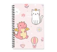 Crowned White Cat Journal 2026 A5 To Do List Notebook Planner Mens Diary Organiser Planner 2026 Diary for Family Week To View Monthly Year with Dotted Line Note Page Slim