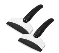 Crownflux 2Pcs Car Windscreen Ice Scraper, Compact Snow Removal Tool | 17 x 10.7cm Compact Ice Scrapers with Wide Blade and Black Handle for Windscreen Frost, Snow and Vehicle Windows