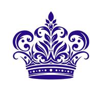 Crowning Icons Royal Crown Silhouette icon Wall Vinyl Sticker Decor 54.6x60.7cm Can Modify and add Information DarkBlue