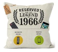 CROWNLY® 1966 60th Birthday Gifts for Men and Women Personalised Cushion Covers 45x45 Pillow Case 60th Decorations Happy Birthday Mens Gifts